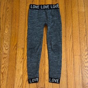 Soho Apparel Gray Leggings with Love Waistband